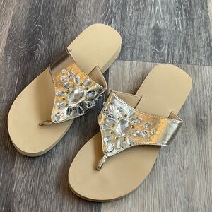Gold Embellished Women's Sandals